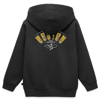 Boston Grunge-Effekt - Kinder Premium Organic Zip Hoodie - Schwarz - Hinten - AI Model Kid Male (0cm)