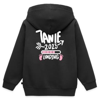 Tante 2023 - Tante werden - Tante Geschenk - Kinder Premium Organic Zip Hoodie - Schwarz - Hinten - AI Model Kid Male (0cm)