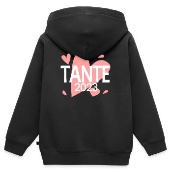 Tante 2023 - Tante werden - Tante Geschenk - Kinder Premium Organic Zip Hoodie - Schwarz - Hinten - AI Model Kid Male (0cm)