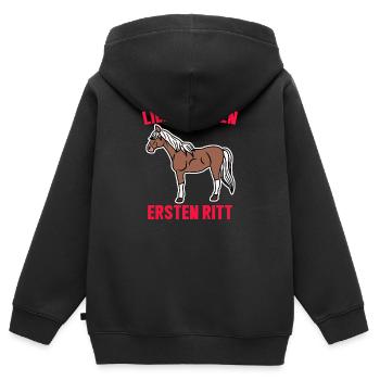 Cool Pferde Reiten Statement Islandpferde Ross - Kinder Premium Organic Zip Hoodie - Schwarz - Hinten - AI Model Kid Male (0cm)