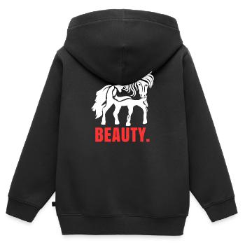 Islandpferde Pferde Spruch Pferdeliebe Pferdenarr - Kinder Premium Organic Zip Hoodie - Schwarz - Hinten - AI Model Kid Male (0cm)
