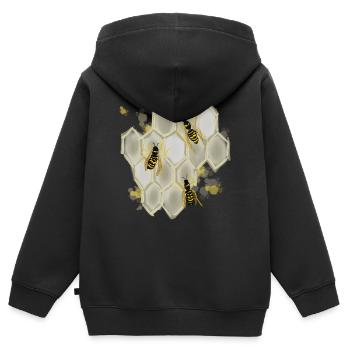 Guêpes - Sweat Premium à capuche zippé enfant bio - noir - Dos - AI Model Kid Male (0cm)