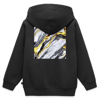 Structure en marbre or - Sweat Premium à capuche zippé enfant bio - noir - Dos - AI Model Kid Male (0cm)