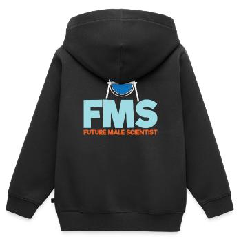 Künftiger männlicher Wissenschaftler - Kinder Premium Organic Zip Hoodie - Schwarz - Hinten - AI Model Kid Male (0cm)