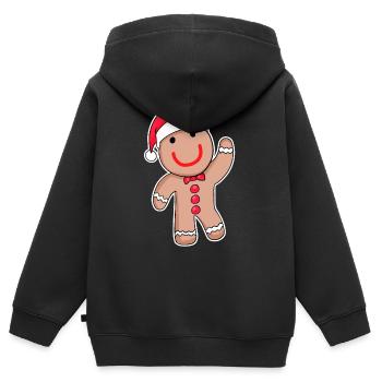 Süßes Lebkuchen - Kinder Premium Organic Zip Hoodie - Schwarz - Hinten - AI Model Kid Male (0cm)