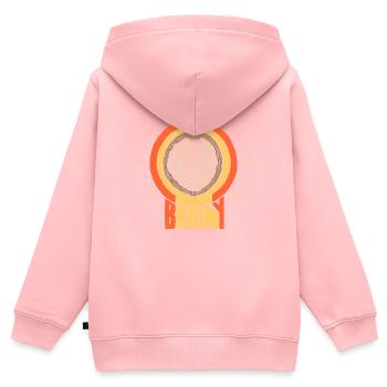 Gescheite Walnuss - Kinder Premium Organic Zip Hoodie - Rosa - Hinten - AI Model Kid Female (0cm)