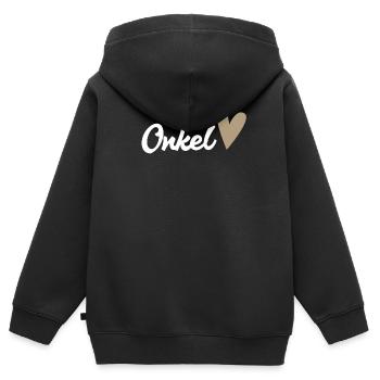 Onkel werden - Du wirst Onkel - Kinder Premium Organic Zip Hoodie - Schwarz - Hinten - AI Model Kid Male (0cm)