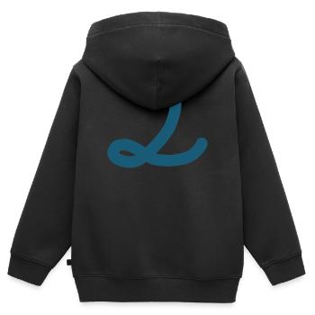 2 Numéro deux - Sweat Premium à capuche zippé enfant bio - noir - Dos - AI Model Kid Male (0cm)