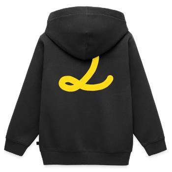 2 Numéro deux - Sweat Premium à capuche zippé enfant bio - noir - Dos - AI Model Kid Male (0cm)