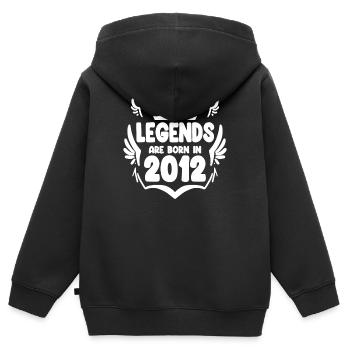 2012 - Jahrgang 2012 - Kinder Premium Organic Zip Hoodie - Schwarz - Hinten - AI Model Kid Male (0cm)