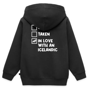 Galopp Islandpferde Pferdeliebe Statement Pferde - Kinder Premium Organic Zip Hoodie - Schwarz - Hinten - AI Model Kid Male (0cm)
