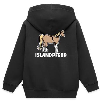 Islandpferde Pferde Pferdefan Stute Fohlen Spruch - Kinder Premium Organic Zip Hoodie - Schwarz - Hinten - AI Model Kid Male (0cm)
