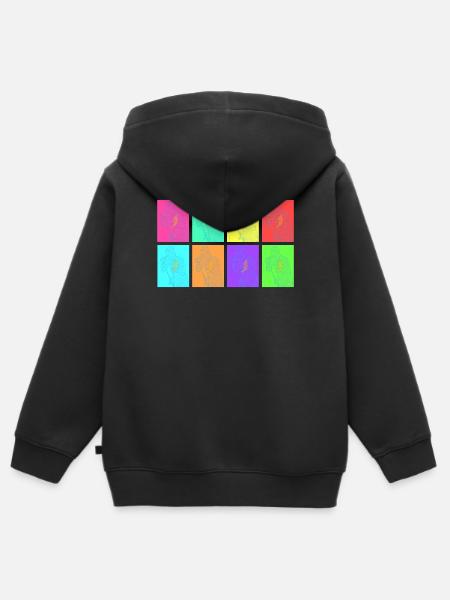 Rocksänger in der Pop Art - Kinder Premium Organic Zip Hoodie - Schwarz