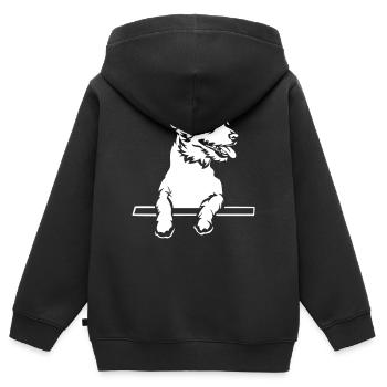 Jack Russell Terrier "Black Edition" - Kinder Premium Organic Zip Hoodie - Schwarz - Hinten - AI Model Kid Male (0cm)