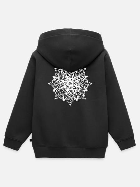 Mandala - Kinder Premium Organic Zip Hoodie - Schwarz