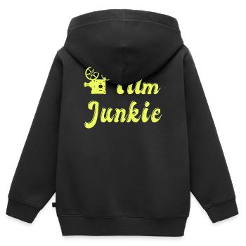 Film Junkie Design - Kinder Premium Organic Zip Hoodie - Schwarz - Hinten - AI Model Kid Male (0cm)