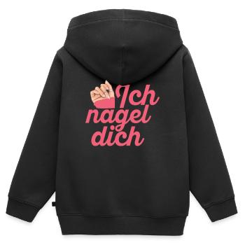 Ich Nagel Dich Nageldesignerin - Kinder Premium Organic Zip Hoodie - Schwarz - Hinten - AI Model Kid Male (0cm)