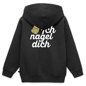 Ich Nagel Dich Nageldesignerin - Kinder Premium Organic Zip Hoodie - Schwarz - Hinten - AI Model Kid Male (0cm)