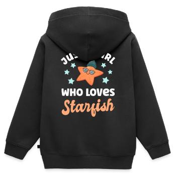 Étoile de mer Étoile de mer - Sweat Premium à capuche zippé enfant bio - noir - Dos - AI Model Kid Male (0cm)