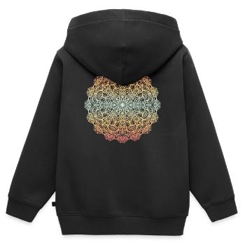 mandala - Sweat Premium à capuche zippé enfant bio - noir - Dos - AI Model Kid Male (0cm)