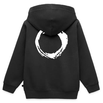 Kreis Pinselstrich Brush white - Kinder Premium Organic Zip Hoodie - Schwarz - Hinten - AI Model Kid Male (0cm)