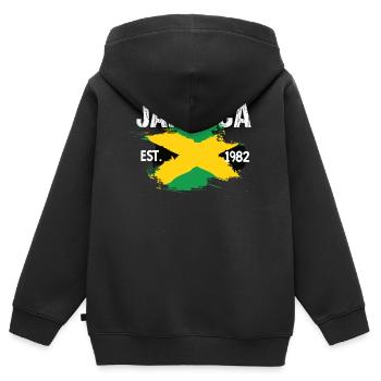Jamaica Brush Flag Est1982 - Kinder Premium Organic Zip Hoodie - Schwarz - Hinten - AI Model Kid Male (0cm)
