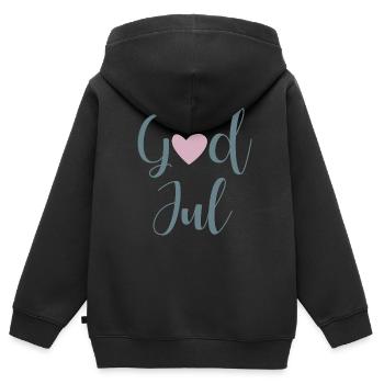 God Jul Heart Handwriting Swedish Xmas - Kids Premium Organic Zip-up Hoodie - black - Back - AI Model Kid Male (0cm)