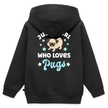 Carlin pour chien Carlins Carlins - Sweat Premium à capuche zippé enfant bio - noir - Dos - AI Model Kid Male (0cm)