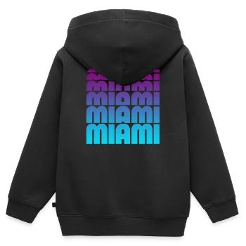 Miami Gradient Grid - Kids Premium Organic Zip-up Hoodie - black - Back - AI Model Kid Male (0cm)