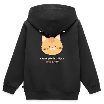 Les chats sont meilleurs que les gens chemise de chat drôle - Sweat Premium à capuche zippé enfant bio - noir - Dos - AI Model Kid Male (0cm)
