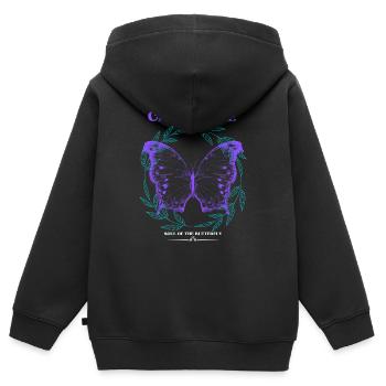 Attrapez l’âme du papillon rétro Chemise - Sweat Premium à capuche zippé enfant bio - noir - Dos - AI Model Kid Male (0cm)