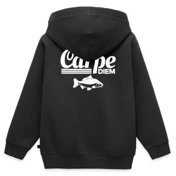 Angeln, Fischer, Angelfächer - Kinder Premium Organic Zip Hoodie - Schwarz - Hinten - AI Model Kid Male (0cm)