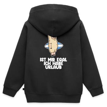 Urlaub Spruch - Kinder Premium Organic Zip Hoodie - Schwarz - Hinten - AI Model Kid Male (0cm)