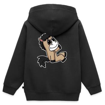 Horse Horses Domestic Horse - Kids Premium Organic Zip-up Hoodie - black - Back - AI Model Kid Male (0cm)