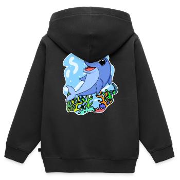 Delfin - Säugetier Meerestier Naturschutz Umwelt - Kinder Premium Organic Zip Hoodie - Schwarz - Hinten - AI Model Kid Male (0cm)