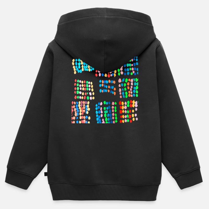 Pon-pon - Sweat Premium à capuche zippé enfant bio - noir