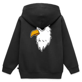 Adler Kopf - Kinder Premium Organic Zip Hoodie - Schwarz - Hinten - AI Model Kid Male (0cm)