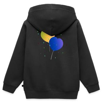 Ballons, Luftballonherzen - Kinder Premium Organic Zip Hoodie - Schwarz - Hinten - AI Model Kid Male (0cm)