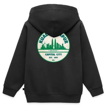 Kuala Lumpur Skyline Emblem - Kinder Premium Organic Zip Hoodie - Schwarz - Hinten - AI Model Kid Male (0cm)