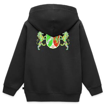 NRW Team Symbol - Kinder Premium Organic Zip Hoodie - Schwarz - Hinten - AI Model Kid Male (0cm)