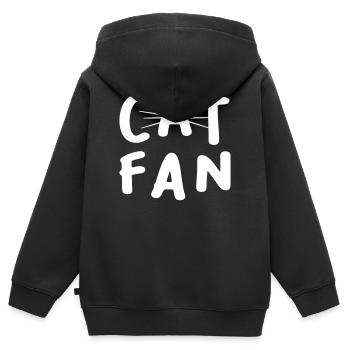 Katzenfan Katze Fan Tierliebe Schnurrhaare Katzen - Kinder Premium Organic Zip Hoodie - Schwarz - Hinten - AI Model Kid Male (0cm)