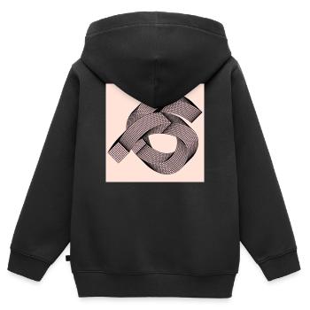 Modèle graphique - Sweat Premium à capuche zippé enfant bio - noir - Dos - AI Model Kid Male (0cm)