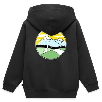 Berg Berge Berggipfel Gipfel - Kinder Premium Organic Zip Hoodie - Schwarz - Hinten - AI Model Kid Male (0cm)