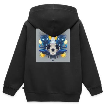 Nezumi Sensei : Zen Ninja Maus und Katzen - Poster - Kinder Premium Organic Zip Hoodie - Schwarz - Hinten - AI Model Kid Male (0cm)