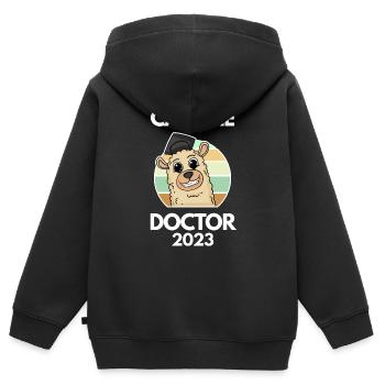 Doctoral thesis Doctorate Doctorate 2023 Doctor - Kids Premium Organic Zip-up Hoodie - black - Back - AI Model Kid Male (0cm)
