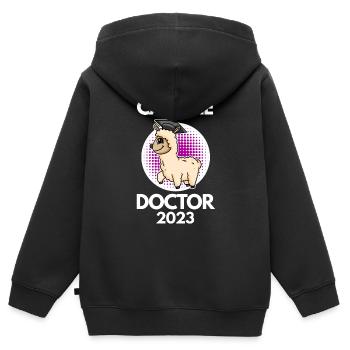 Doctoral thesis Doctorate Doctorate 2023 Doctor - Kids Premium Organic Zip-up Hoodie - black - Back - AI Model Kid Male (0cm)