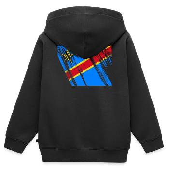 Kongo Flagge - Kinder Premium Organic Zip Hoodie - Schwarz - Hinten - AI Model Kid Male (0cm)