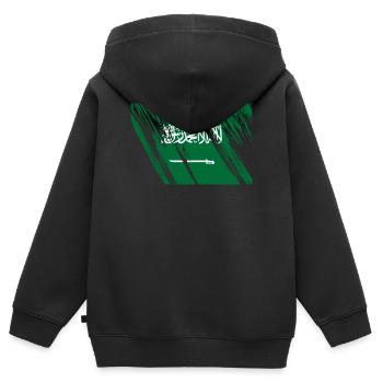 Saudi Arabien Flagge - Kinder Premium Organic Zip Hoodie - Schwarz - Hinten - AI Model Kid Male (0cm)