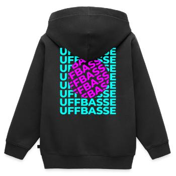 Uffbasse Design - Sweat Premium à capuche zippé enfant bio - noir - Dos - AI Model Kid Male (0cm)