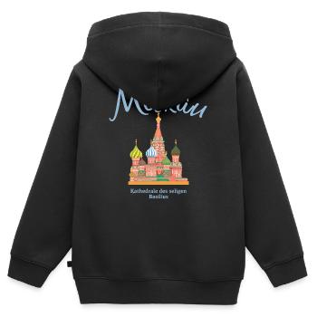 Moskau, Basilius Kathedrale, Roter Platz Russland - Kinder Premium Organic Zip Hoodie - Schwarz - Hinten - AI Model Kid Male (0cm)